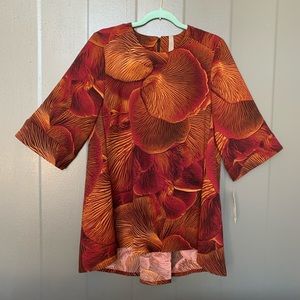 Melissa Mccarthy Burgundy Floral Blouse Sz Medium